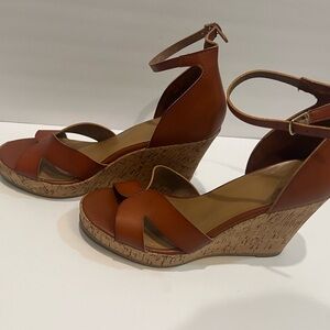 Reddish Brown Wedge Sandals